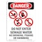 Signmission Safety Sign, OSHA Danger, 5" Height, Do Not Enter Sewage, Portrait OS-DS-D-35-V-1860 - alternate 1